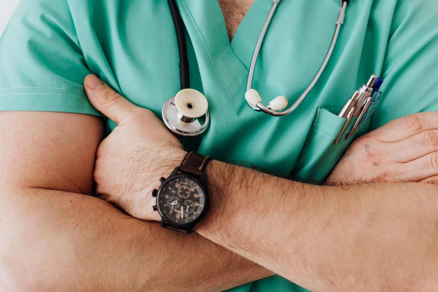 Healthcare professional using digital systems in a clinical setting